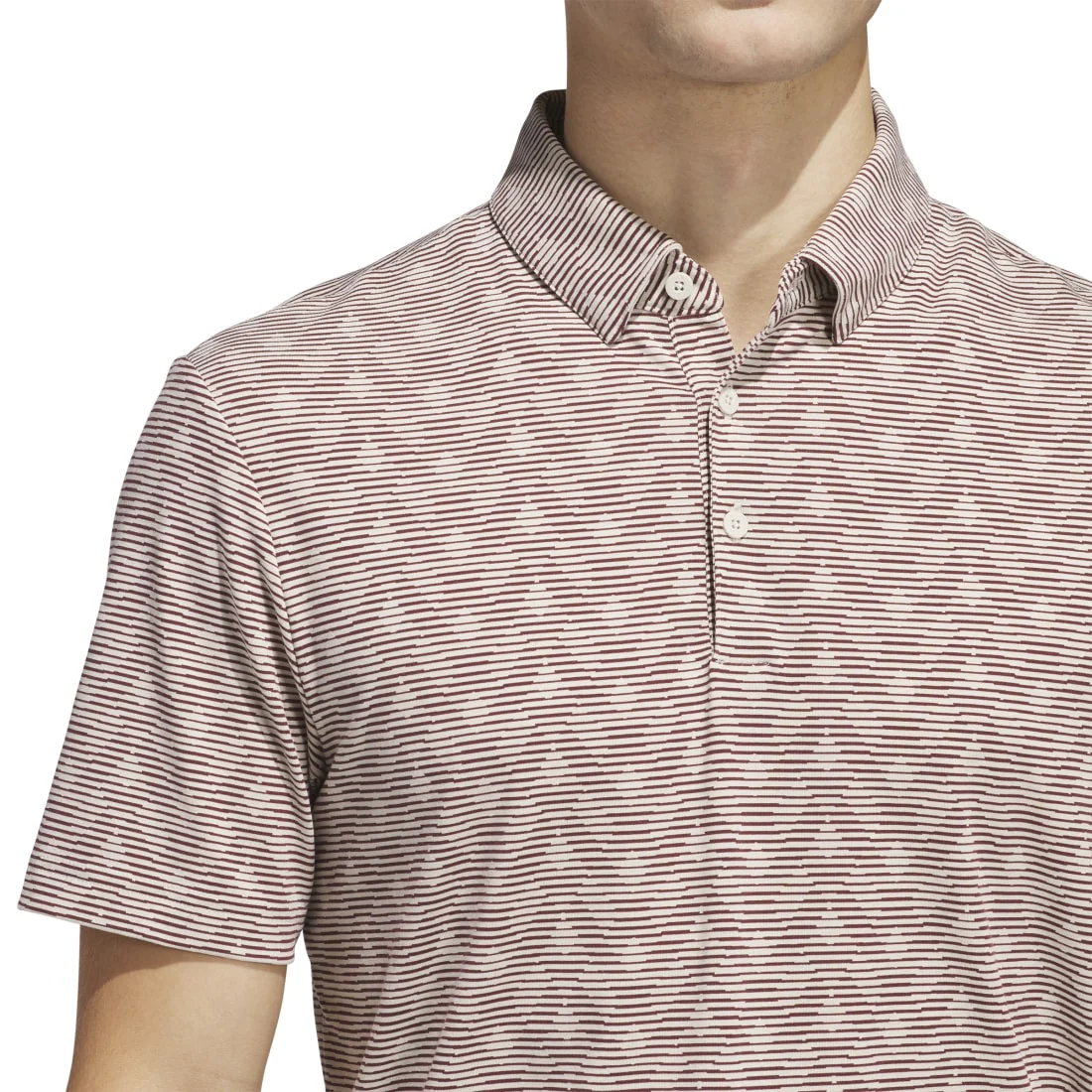 adidas Go-To Printed Stripe Golf Polo Shirt JF4931 - Image 5