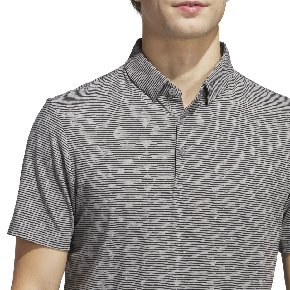 adidas Go-To Printed Stripe Golf Polo Shirt JF4932 - Image 5