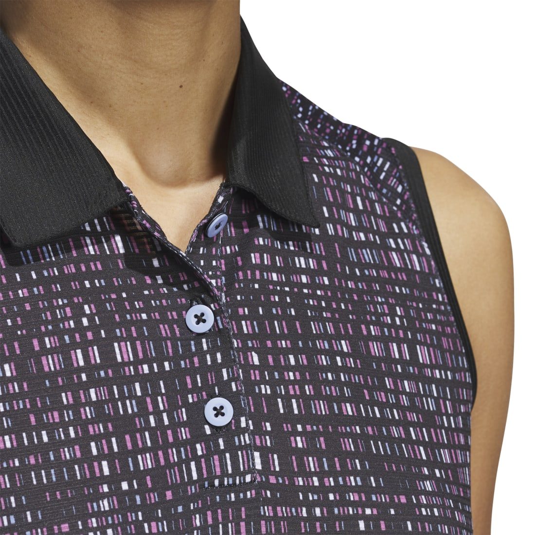 adidas Ladies Ultimate365 Print Sleeveless Golf Polo Shirt IX3661 - Image 4