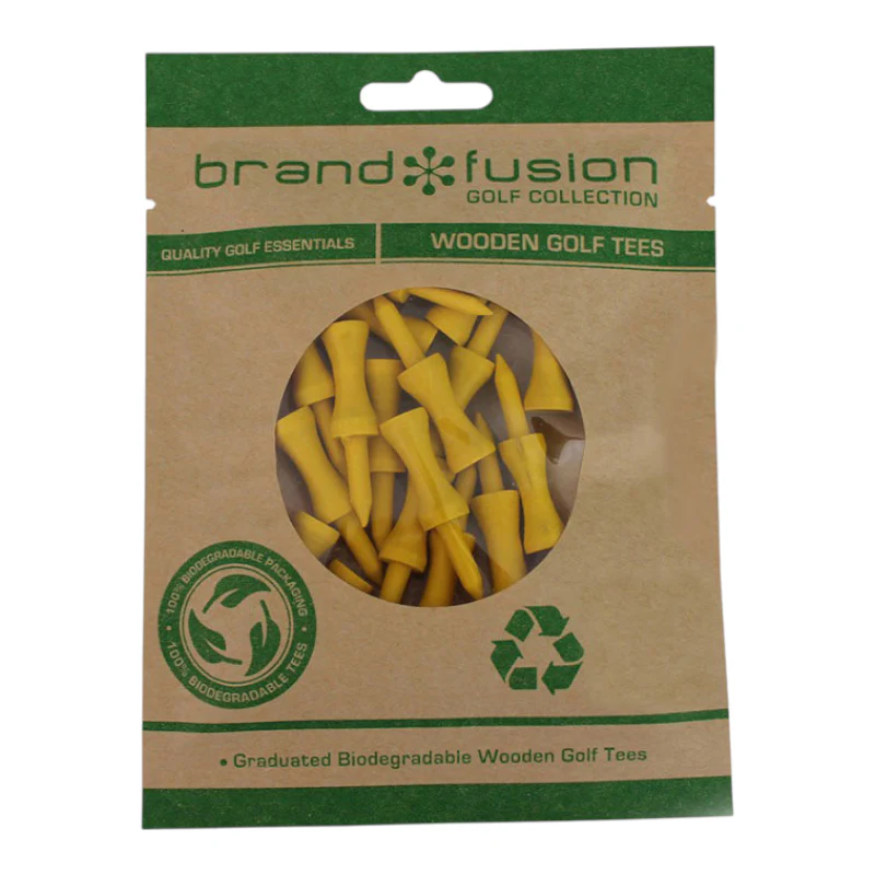 Brand Fusion 43mm Wooden Golf Tees | 20 Pack
