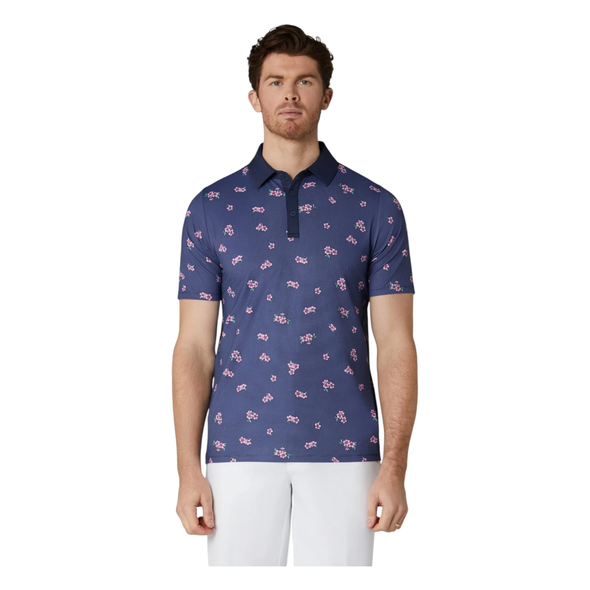 Callaway Azalea Gingham Print Golf Polo Shirt CGKSG084 - Image 3