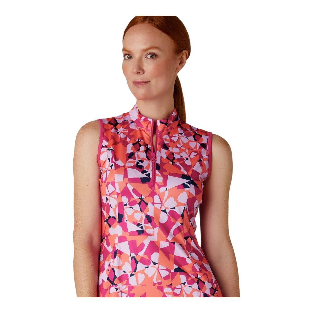 Callaway Ladies Geometric S/L Floral Golf Dress CGDSE009 - Image 3