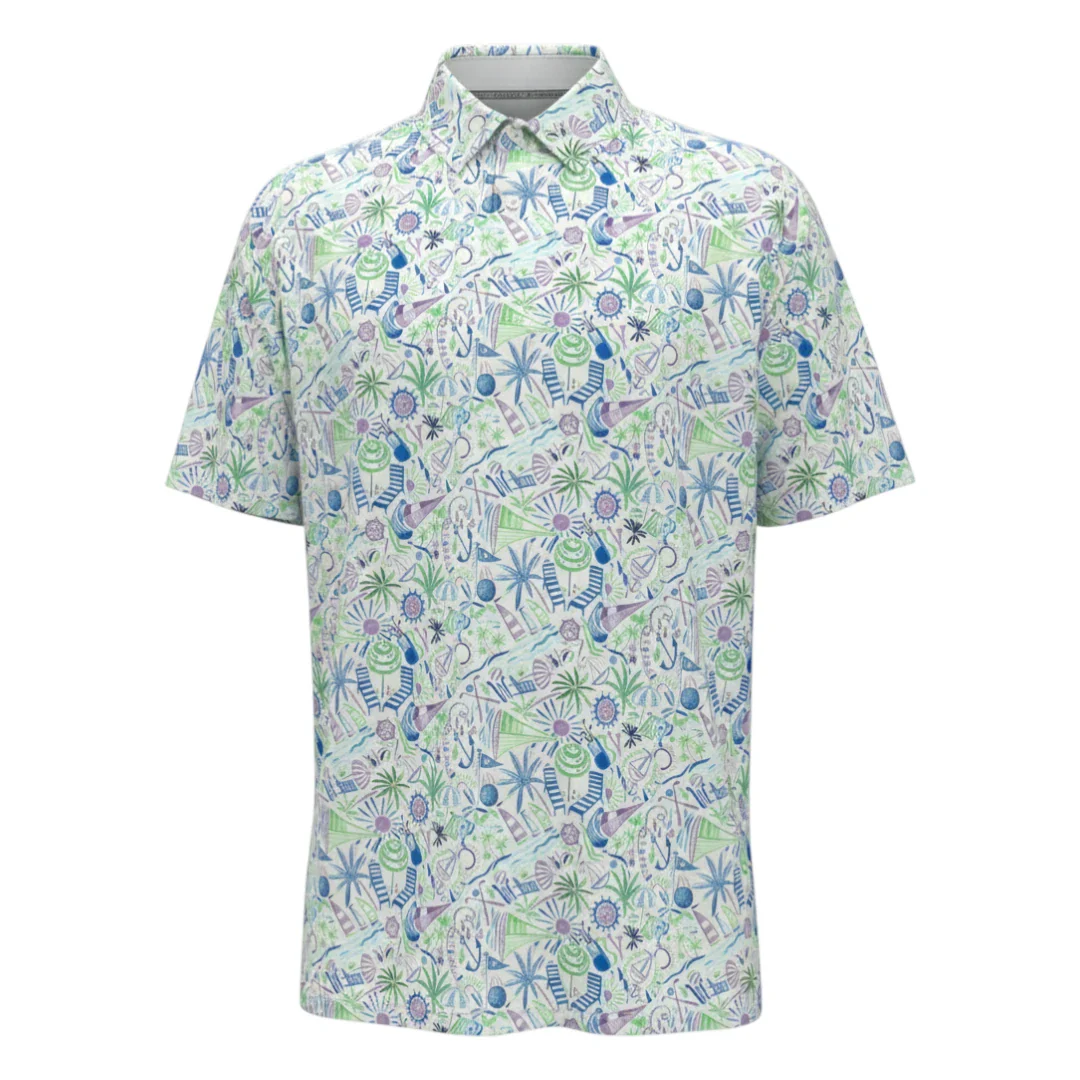 Callaway Nautical Conversational Print Golf Polo Shirt CGKSG065