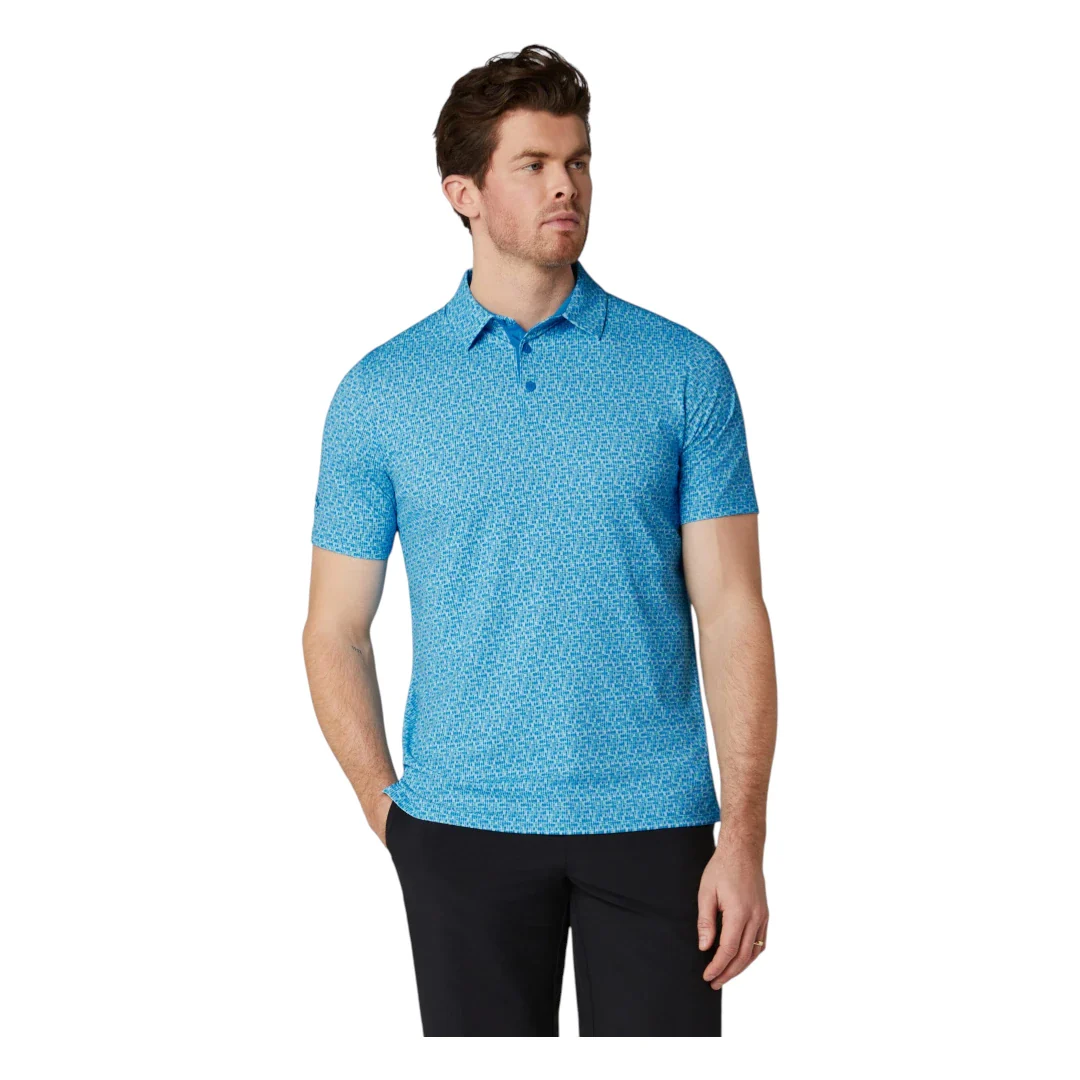 Callaway Tile Gingham Print Golf Polo Shirt CGKSG064 - Image 3