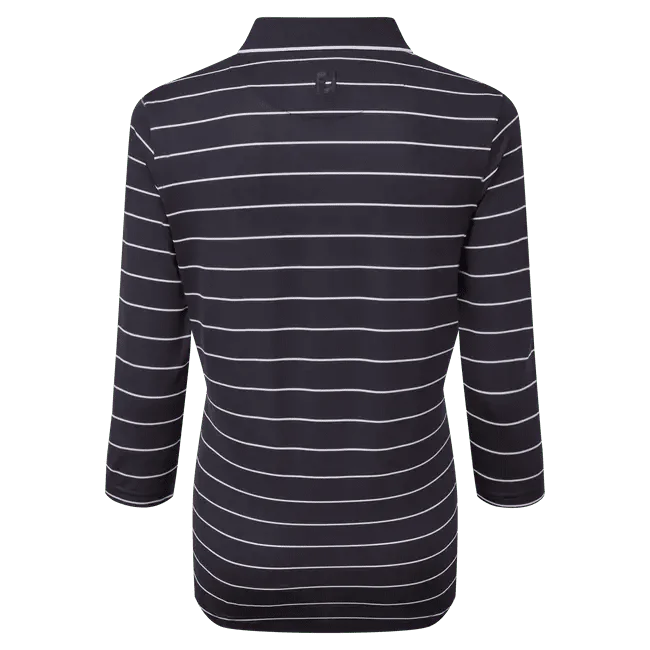 FootJoy Ladies 3/4 Sleeve Pinstripe Pique Golf Polo Shirt 88460 - Image 5