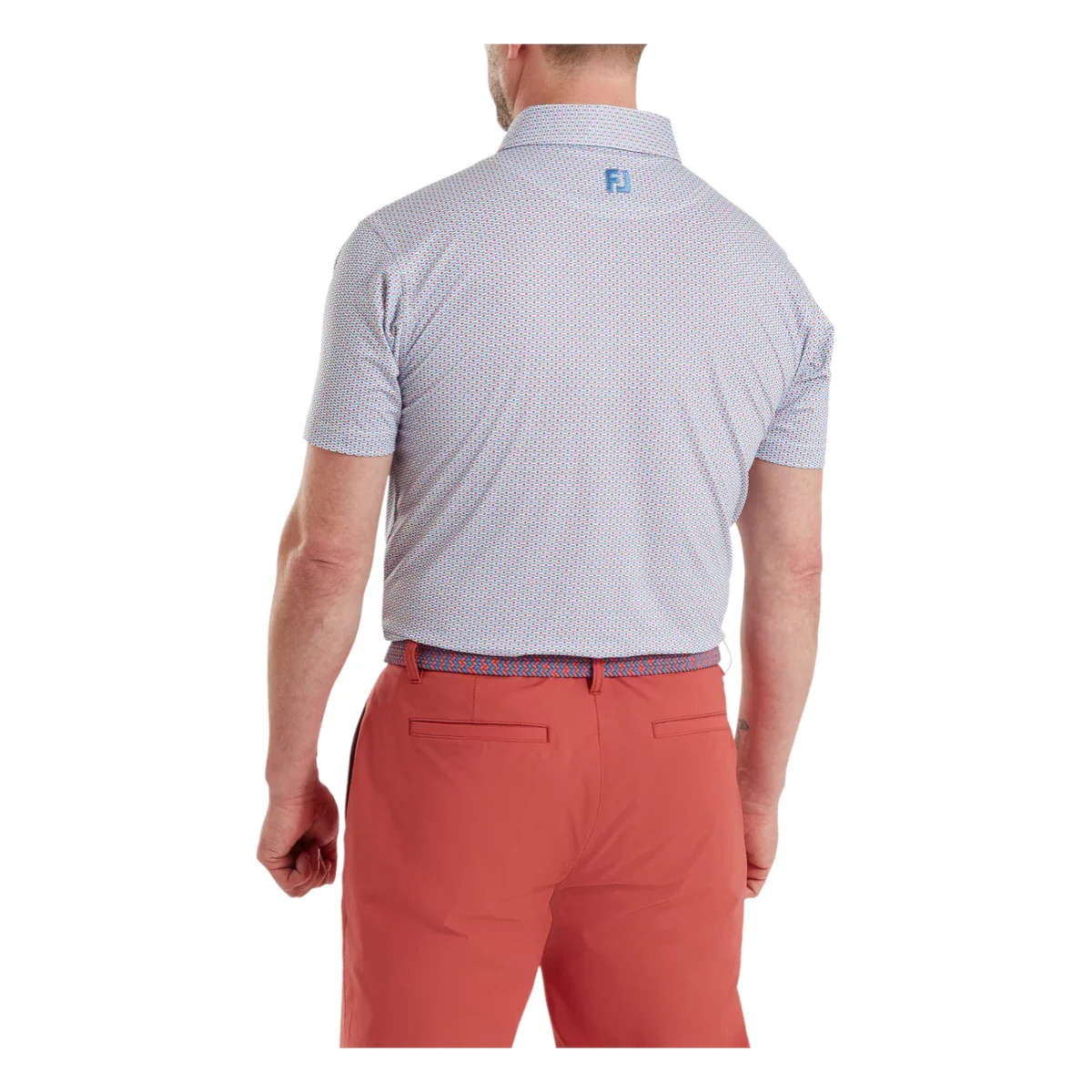 FootJoy Nautical Flag Print Lisle Golf Polo Shirt 39260 - Image 4