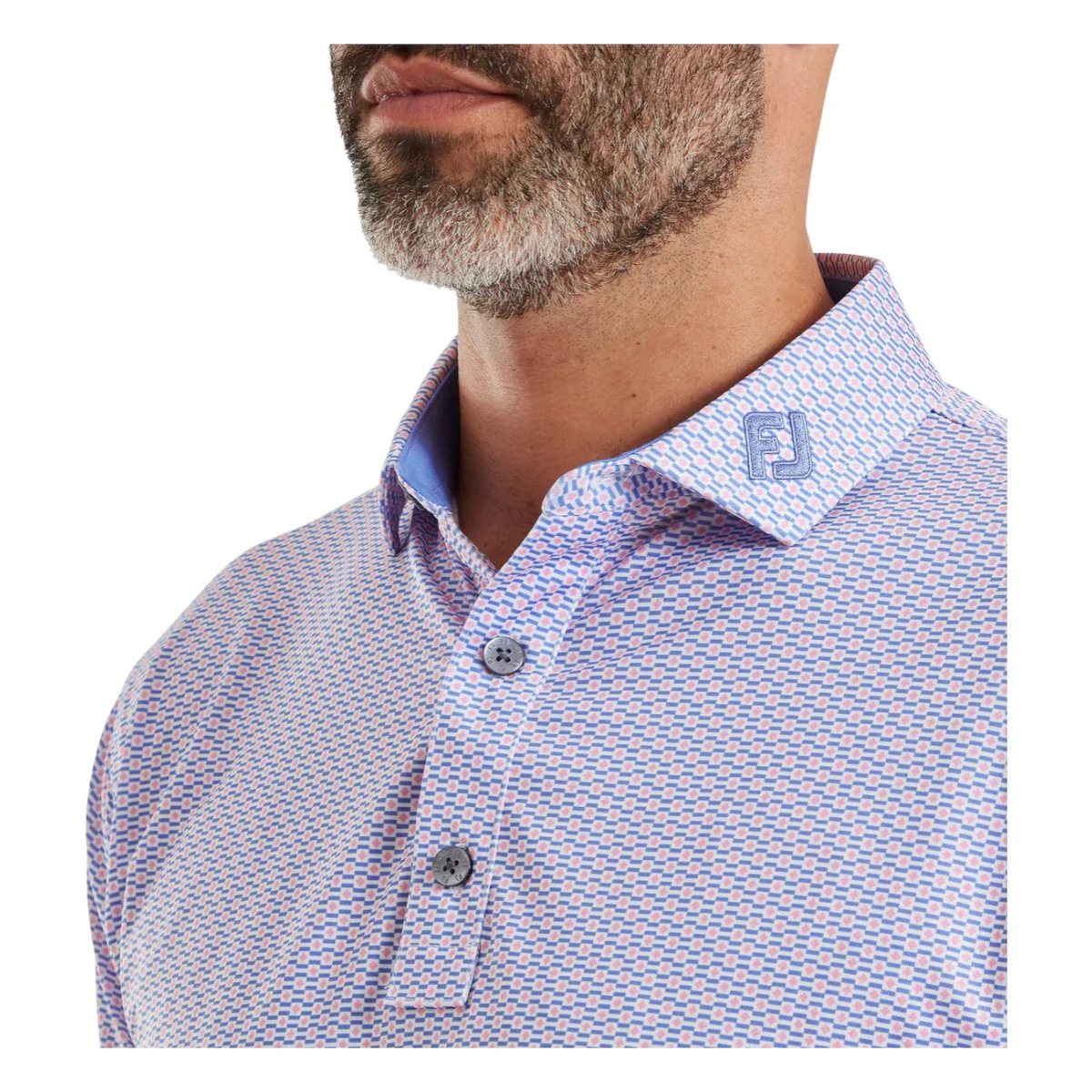 FootJoy Nautical Flag Print Lisle Golf Polo Shirt 39262 - Image 5