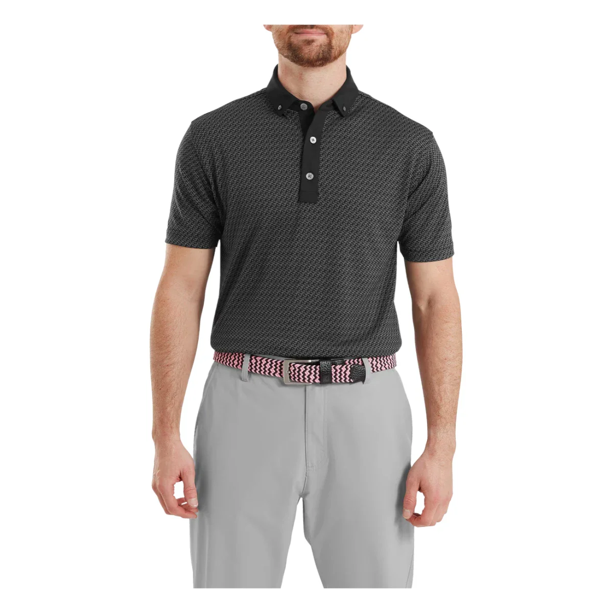 FootJoy Star Geo Jacquard Golf Polo Shirt 39258 - Image 2