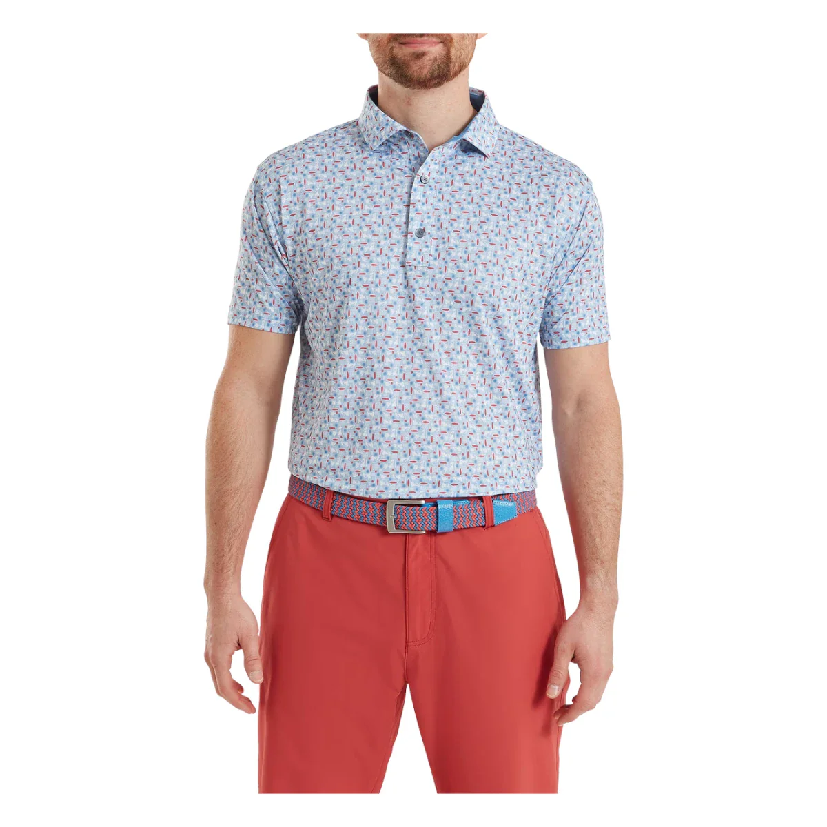 FootJoy Surfs Up Print Lisle Golf Polo Shirt 39249 - Image 3