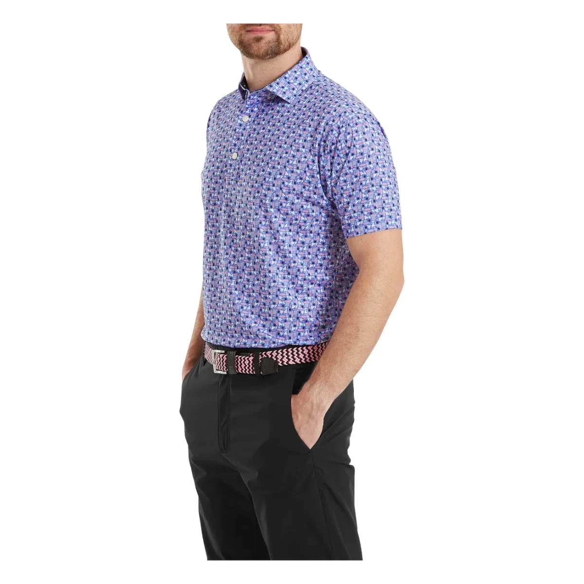 FootJoy Surfs Up Print Lisle Golf Polo Shirt 39251 - Image 3