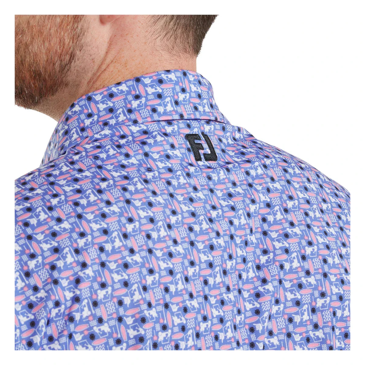 FootJoy Surfs Up Print Lisle Golf Polo Shirt 39251 - Image 5