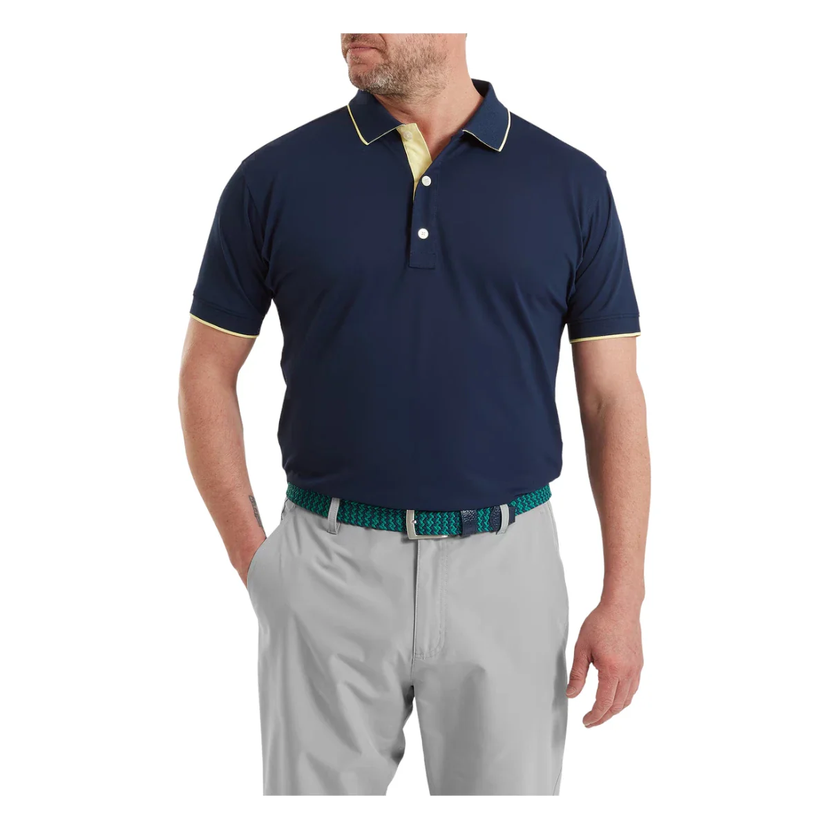 FootJoy Wordmark Pique Golf Polo Shirt 39278 - Image 3