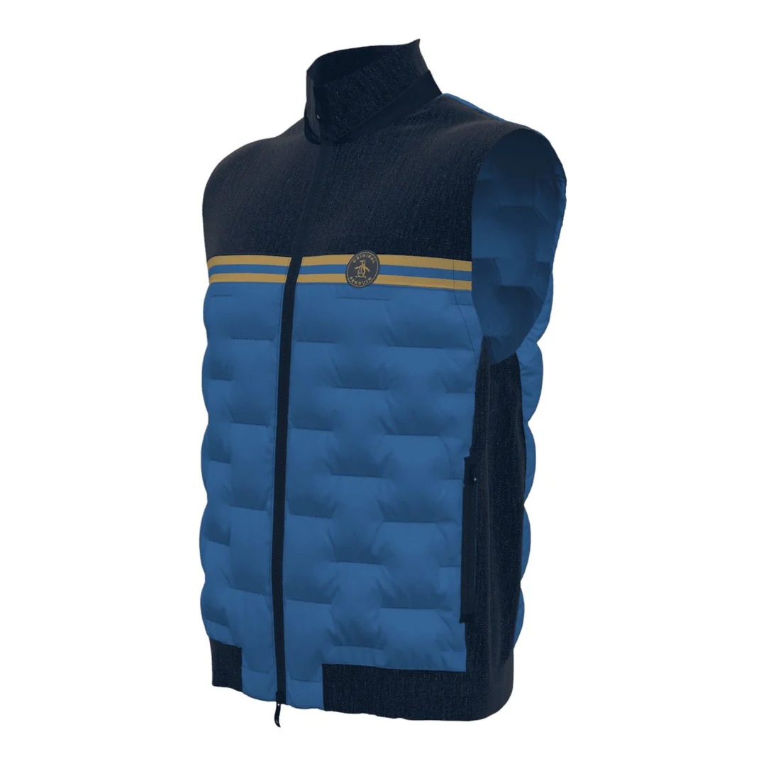 Original Penguin Insulated Mixed Media 80's Golf Vest OGVFD024 - Image 2