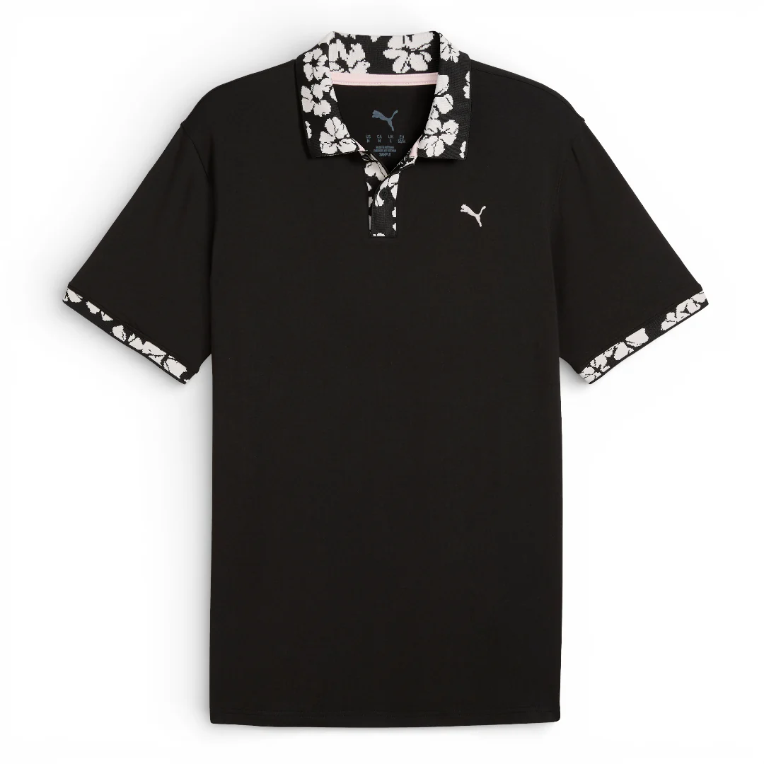 Puma Modalon Floral Rib Golf Polo Shirt 634855