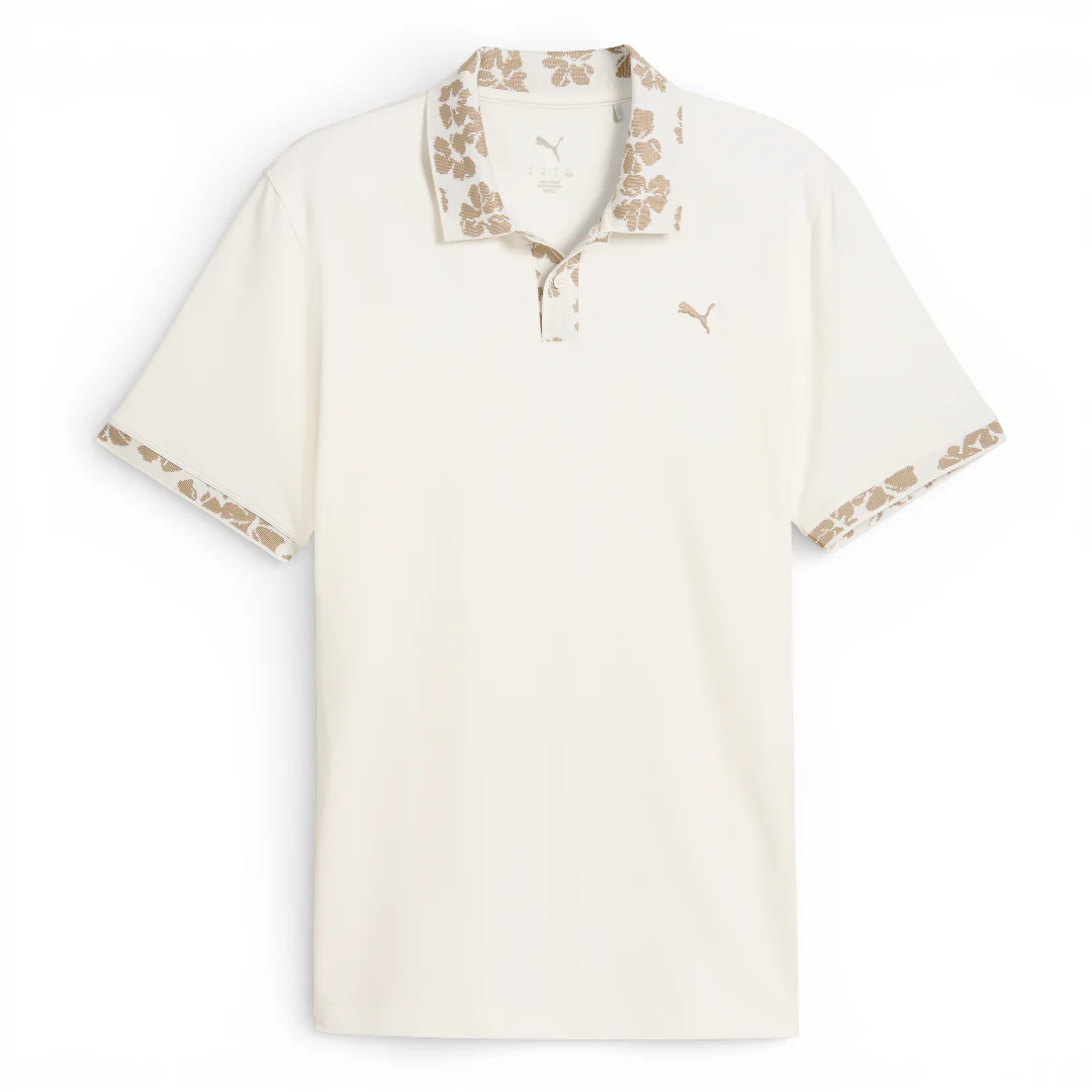Puma Modalon Floral Rib Golf Polo Shirt 634855