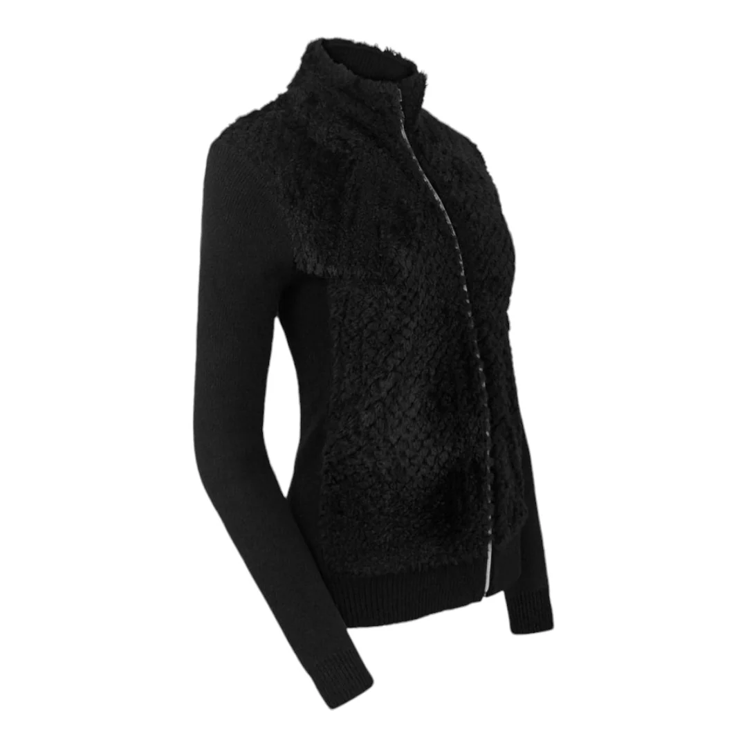 Pure Golf Ladies Ellisa Kniited Faux Fur Golf Cardigan PG-48508 - Image 2