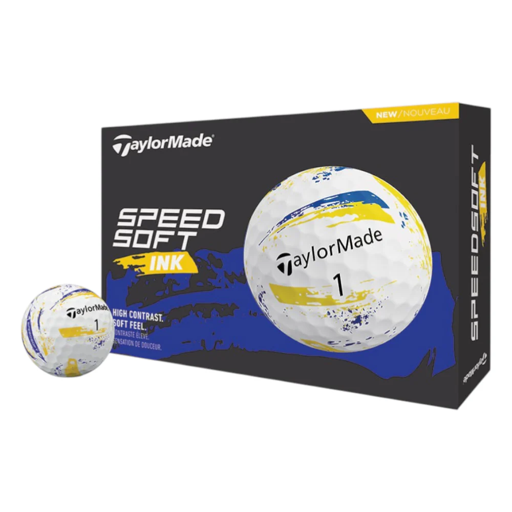 TaylorMade 2026 Speed Soft Ink Golf Balls | Yellow/Blue - Image 2