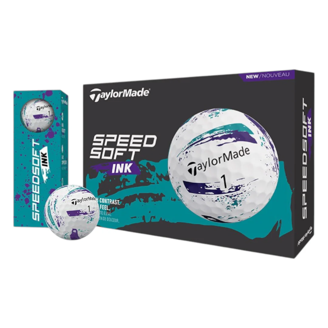 TaylorMade 2026 Speed Soft Ink Golf Balls | Purple/Teal - Image 4